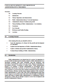 UNIT-3: DEVELOPMENT AND GROWTH OF ADMINISTRATIVE THEORIES